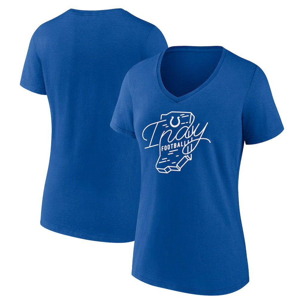 Indianapolis Colts Women's Defensive Stand V-Neck T-Shirt - Royal - NFL