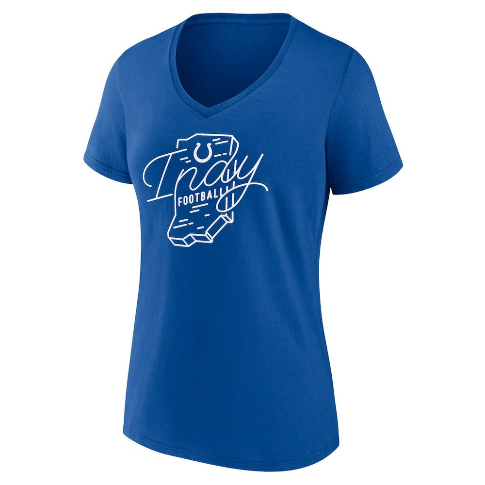 Indianapolis Colts Women's Defensive Stand V-Neck T-Shirt - Royal - NFL