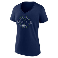 Seattle Seahawks Women's Defensive Stand V-Neck T-Shirt - College Navy - NFL