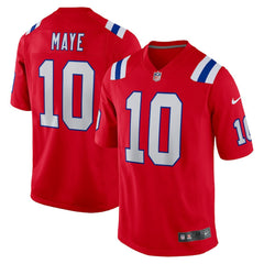Drake Maye New England Patriots Player Game Jersey - Red - Nike