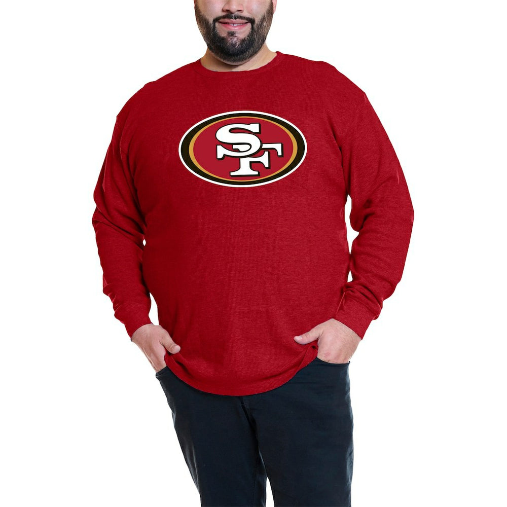 Christian McCaffrey San Francisco 49ers Big & Tall Thermal Waffle Long Sleeve T-Shirt - Scarlet - Fanatics