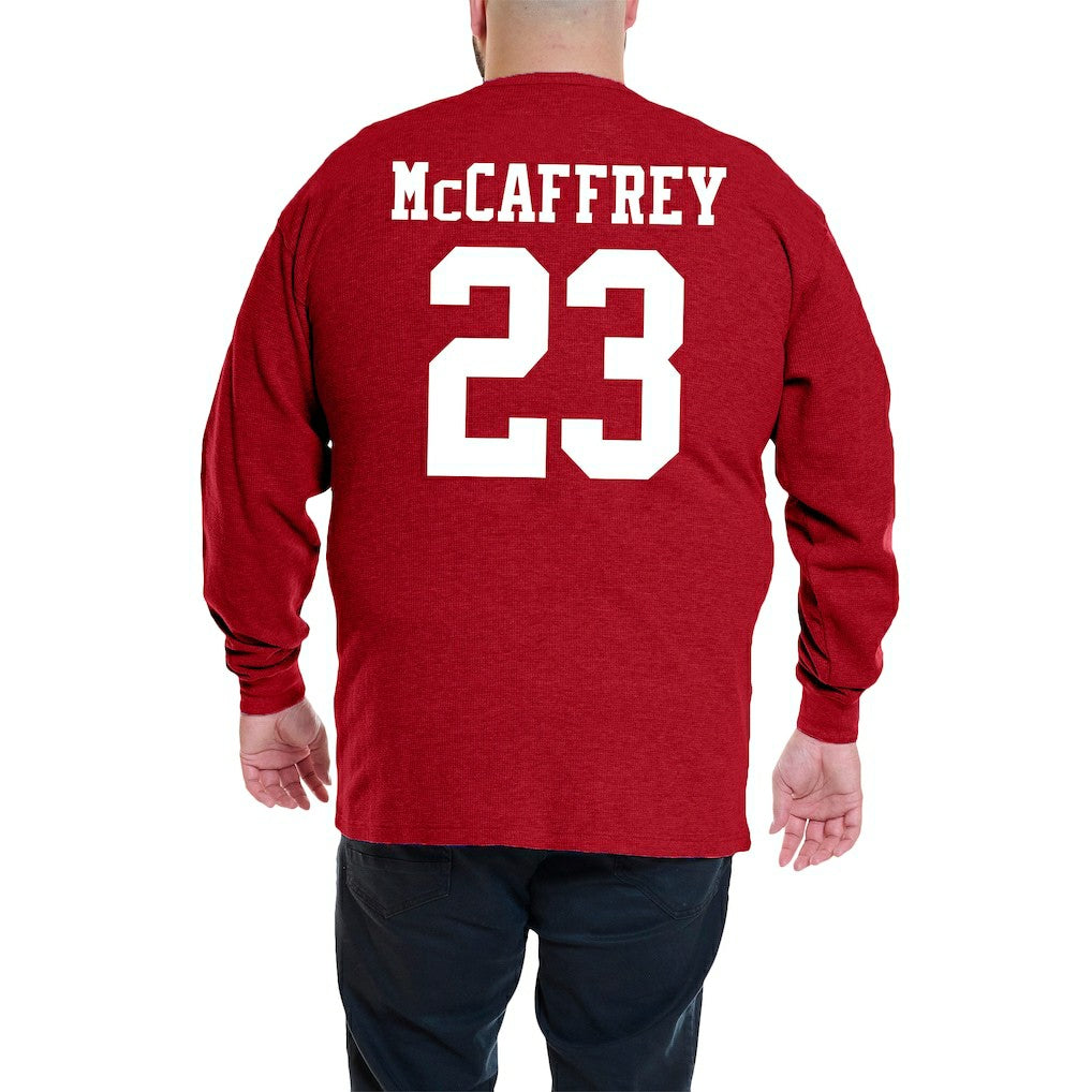 Christian McCaffrey San Francisco 49ers Big & Tall Thermal Waffle Long Sleeve T-Shirt - Scarlet - Fanatics