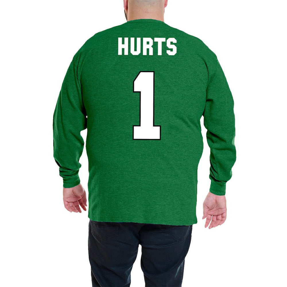 Jalen Hurts Philadelphia Eagles Big & Tall Thermal Waffle Long Sleeve T-Shirt - Kelly Green - Fanatics