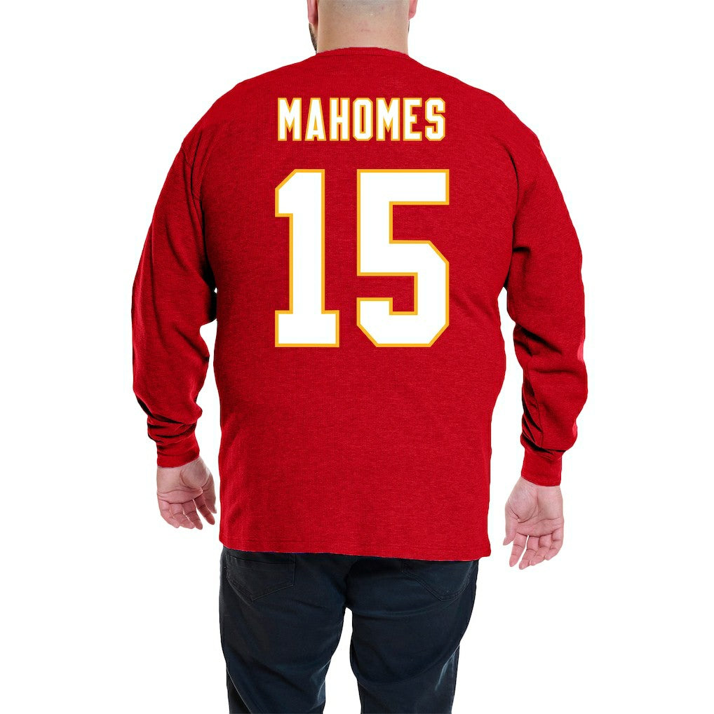 Patrick Mahomes Kansas City Chiefs Big & Tall Thermal Waffle Long Sleeve T-Shirt - Red - Fanatics