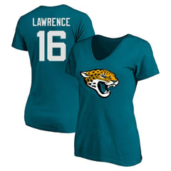 Trevor Lawrence Jacksonville Jaguars Women's Plus Size Fair Catch Name & Number Scoop Neck T-Shirt - Teal - NFL