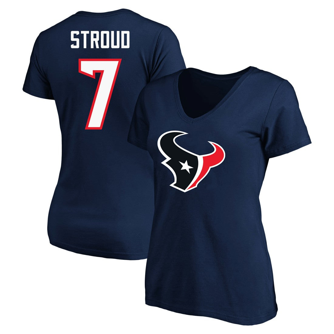 C.J. Stroud Houston Texans Women's Plus Size Fair Catch Name & Number Scoop Neck T-Shirt - Navy - NFL