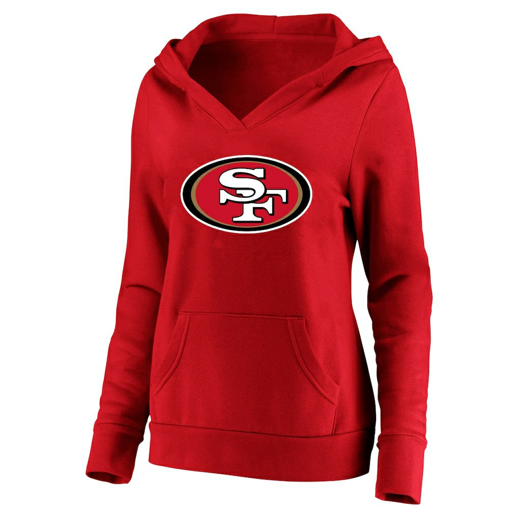 Christian McCaffrey San Francisco 49ers Women's Plus Size Player Name & Number V-Neck Pullover Hoodie - Scarlet - Fanatics