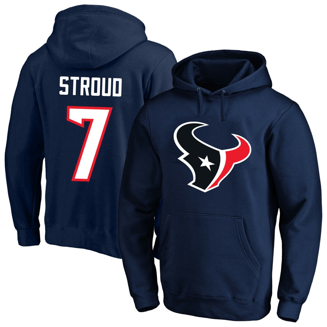 C.J. Stroud Houston Texans Big & Tall Name & Number Fleece Pullover Hoodie - Navy - Fanatics