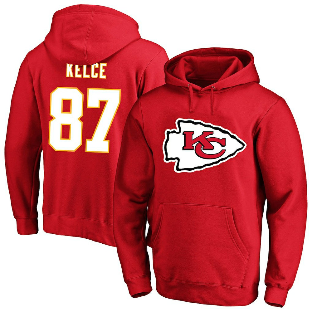 Travis Kelce Kansas City Chiefs Big & Tall Name & Number Fleece Pullover Hoodie - Red - Fanatics