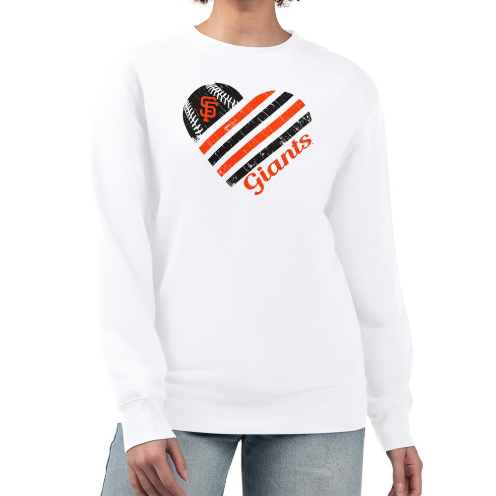 San Francisco Giants G-III 4Her by Carl Banks Women's Heart Logo Fleece Pullover Sweatshirt for sale