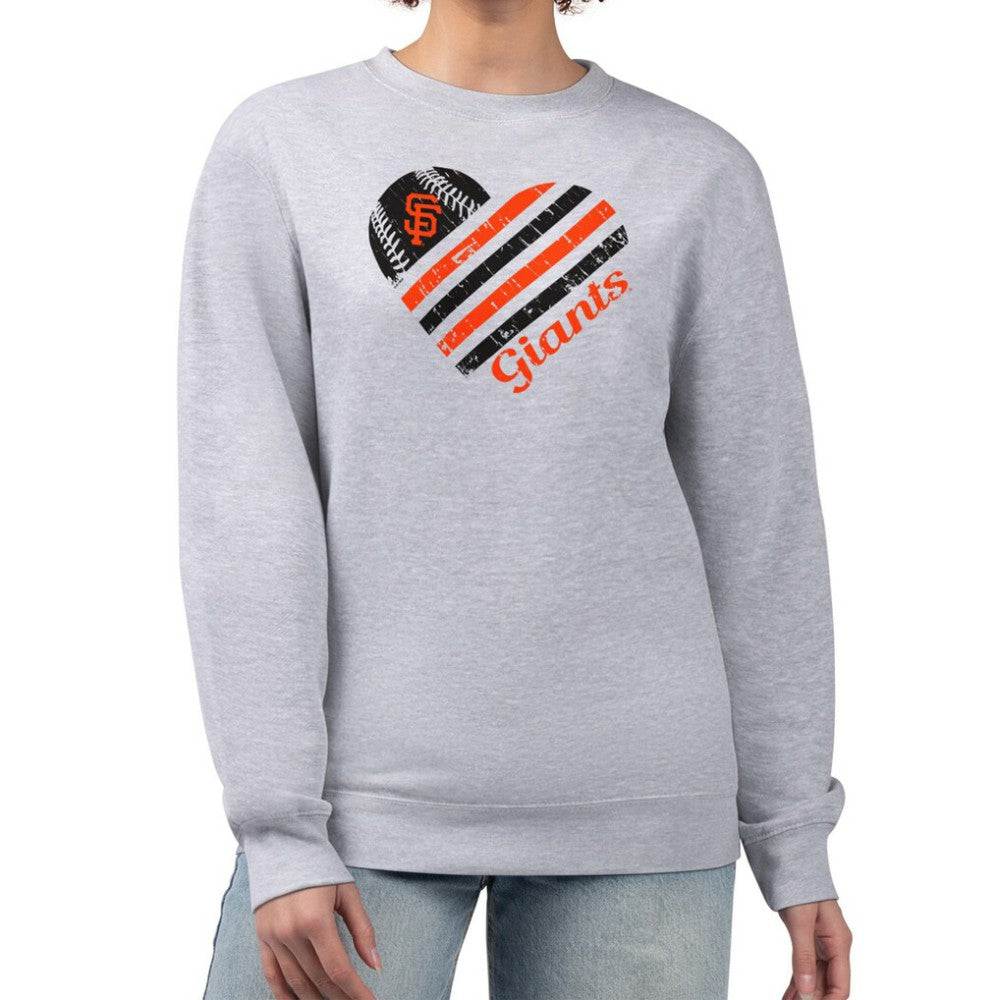 San Francisco Giants G-III 4Her by Carl Banks Women's Heart Logo Fleece Pullover Sweatshirt Online