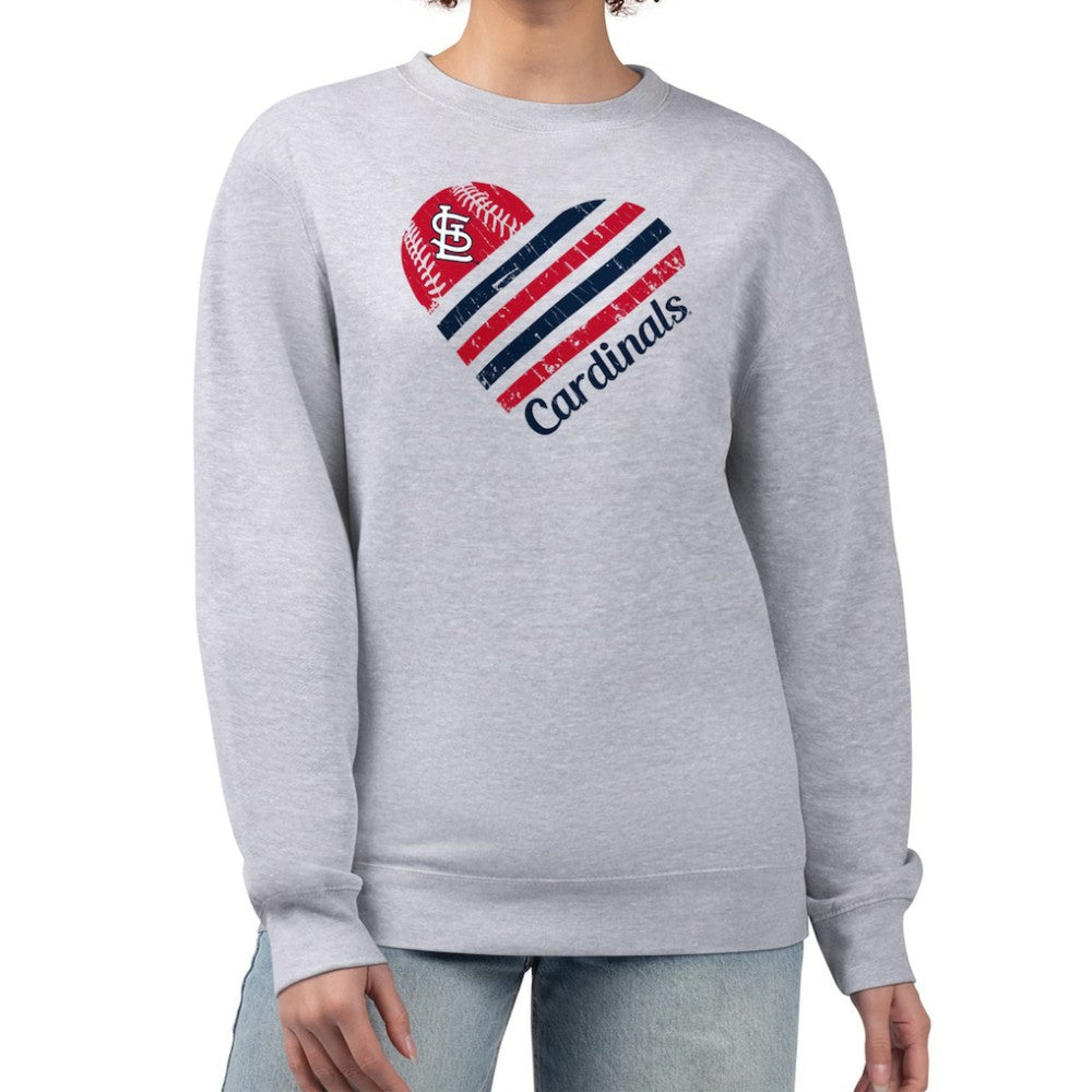 St. Louis Cardinals G-III 4Her by Carl Banks Women's Heart Logo Fleece Pullover Sweatshirt Online