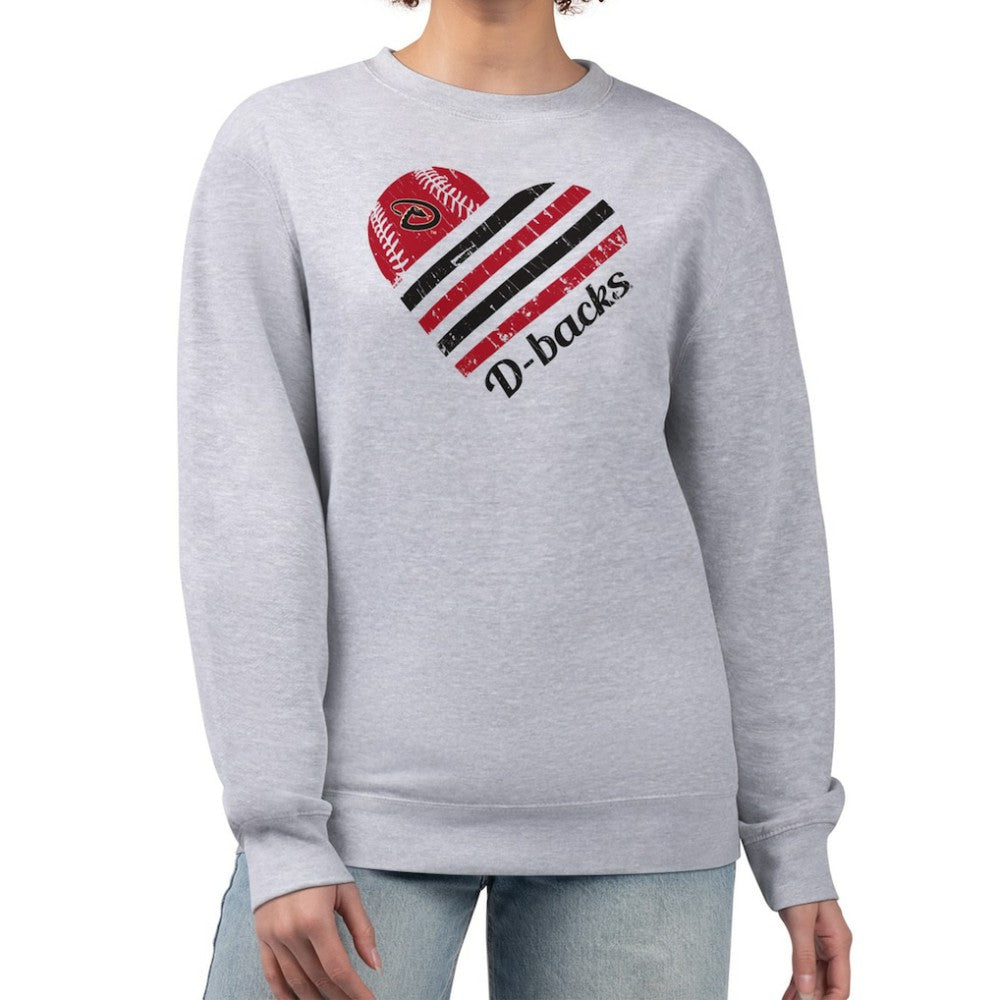 Arizona Diamondbacks G-III 4Her by Carl Banks Women's Heart Logo Fleece Pullover Sweatshirt Online