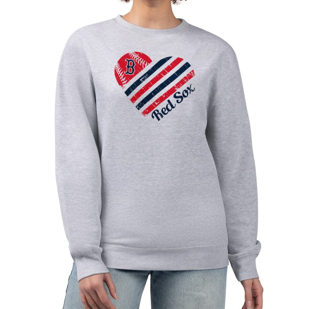 Boston Red Sox G-III 4Her by Carl Banks Women's Heart Logo Fleece Pullover Sweatshirt Near Me