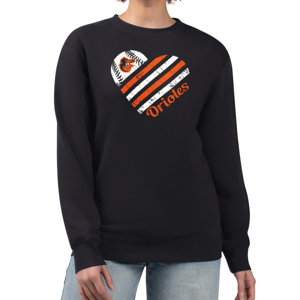 Baltimore Orioles G-III 4Her by Carl Banks Women's Heart Logo Fleece Pullover Sweatshirt for sale