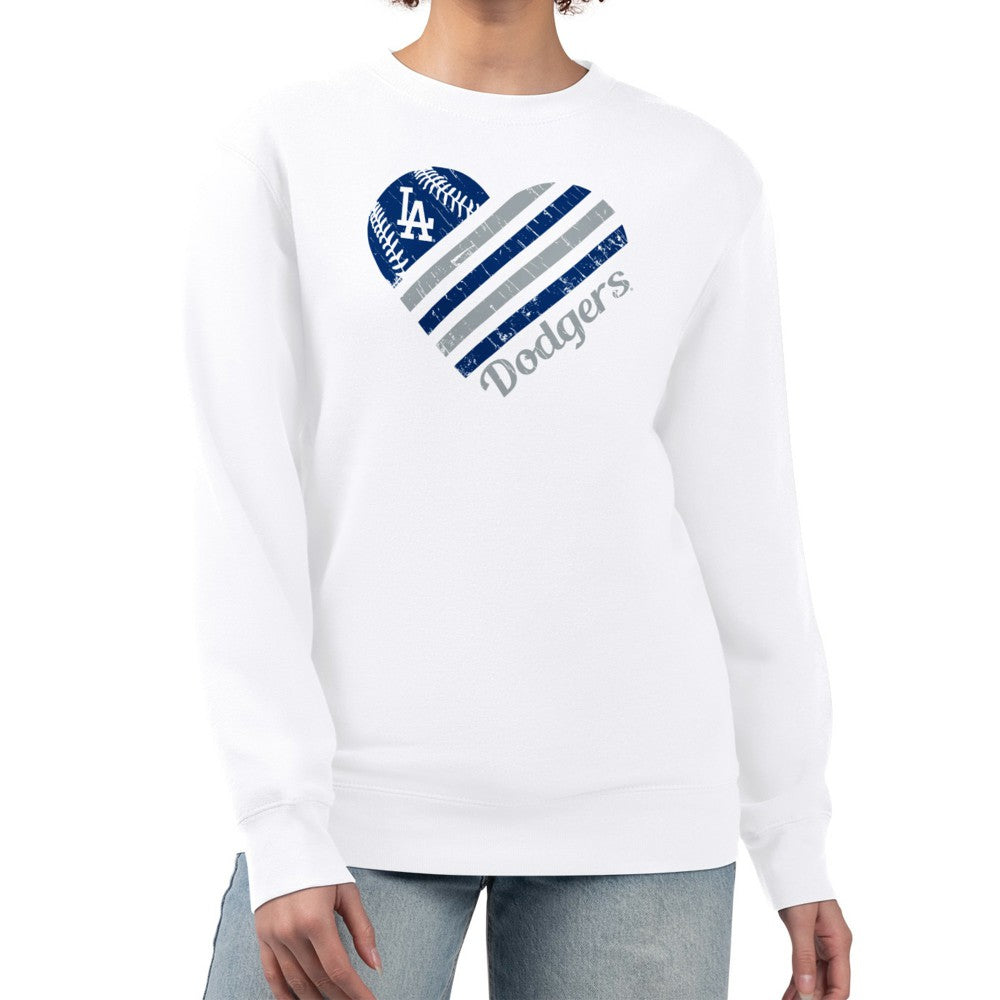 Los Angeles Dodgers G-III 4Her by Carl Banks Women's Heart Logo Fleece Pullover Sweatshirt Near Me