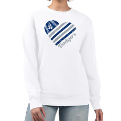 Los Angeles Dodgers G-III 4Her by Carl Banks Women's Heart Logo Fleece Pullover Sweatshirt Near Me