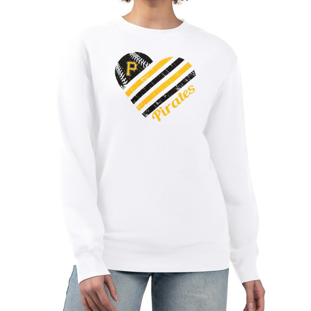 Pittsburgh Pirates G-III 4Her by Carl Banks Women's Heart Logo Fleece Pullover Sweatshirt Online