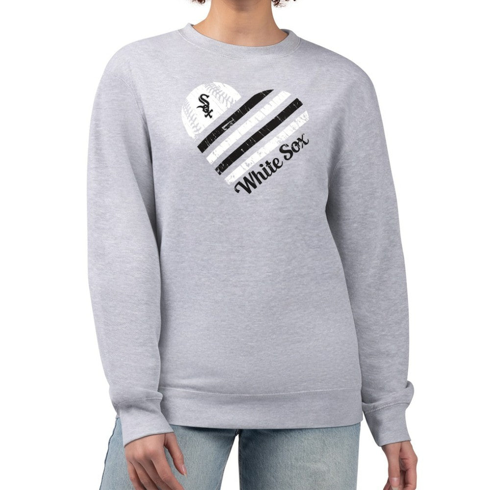 Chicago White Sox G-III 4Her by Carl Banks Women's Heart Logo Fleece Pullover Sweatshirt for sale