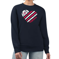 Minnesota Twins G-III 4Her by Carl Banks Women's Heart Logo Fleece Pullover Sweatshirt Sale