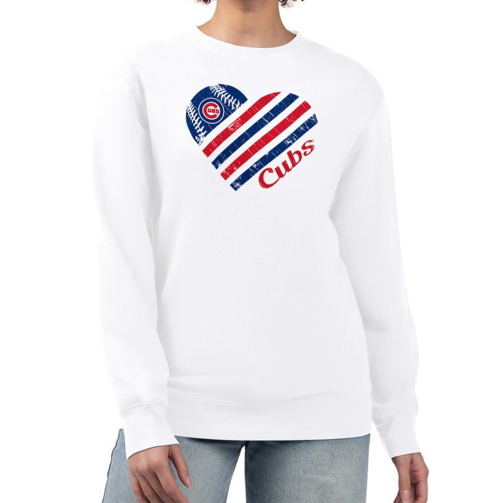 Chicago Cubs G-III 4Her by Carl Banks Women's Heart Logo Fleece Pullover Sweatshirt Near Me