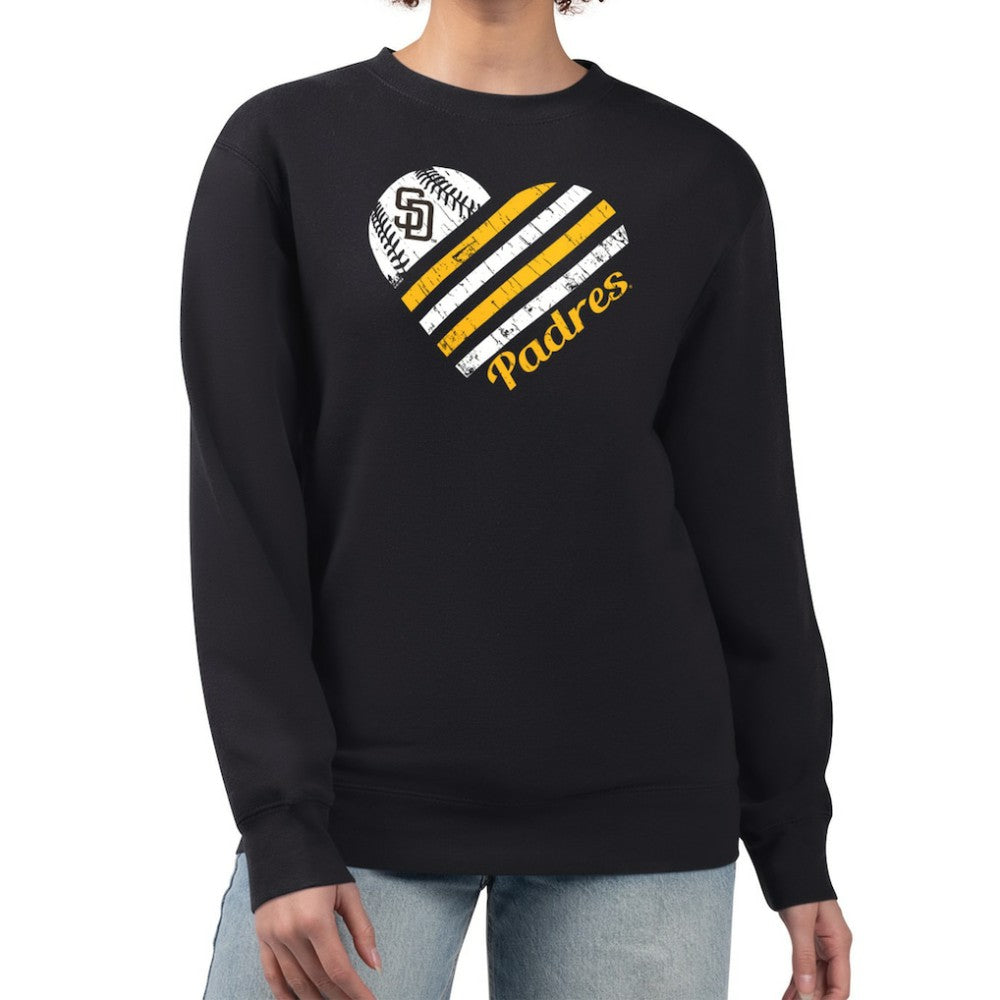 San Diego Padres G-III 4Her by Carl Banks Women's Heart Logo Fleece Pullover Sweatshirt for sale