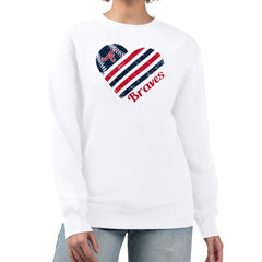 Atlanta Braves G-III 4Her by Carl Banks Women's Heart Logo Fleece Pullover Sweatshirt Online