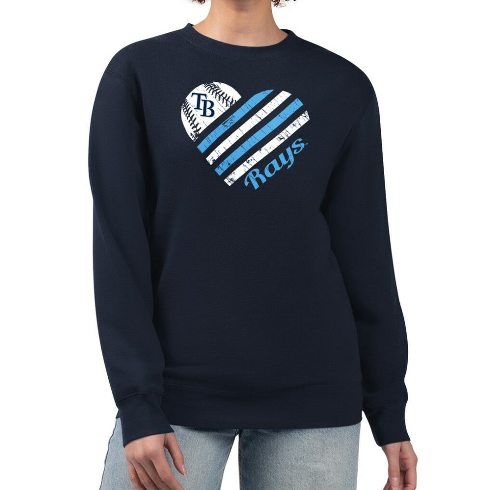 Tampa Bay Rays G-III 4Her by Carl Banks Women's Heart Logo Fleece Pullover Sweatshirt Near Me