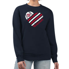 Washington Nationals G-III 4Her by Carl Banks Women's Heart Logo Fleece Pullover Sweatshirt Discount