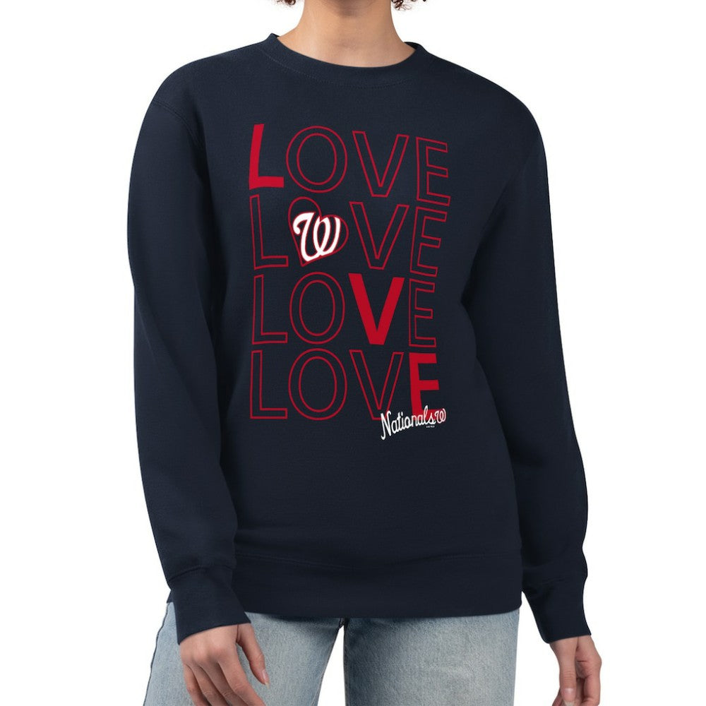 Washington Nationals G-III 4Her by Carl Banks Women's Love Team Logo Fleece Pullover Sweatshirt for sale