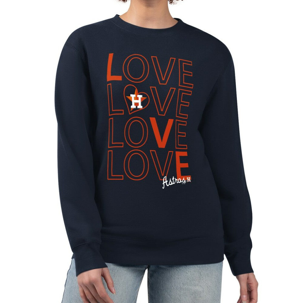 Houston Astros G-III 4Her by Carl Banks Women's Love Team Logo Fleece Pullover Sweatshirt Online