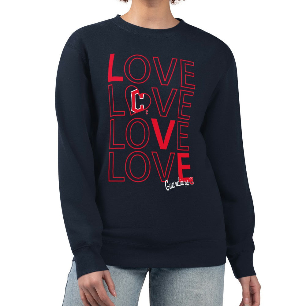 Cleveland Guardians G-III 4Her by Carl Banks Women's Love Team Logo Fleece Pullover Sweatshirt Online