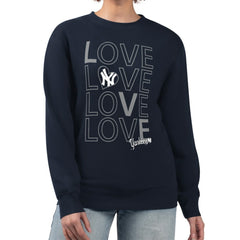 New York Yankees G-III 4Her by Carl Banks Women's Love Team Logo Fleece Pullover Sweatshirt Sale