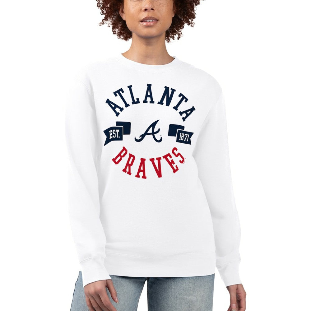 Atlanta Braves G-III 4Her by Carl Banks Women's Team Logo Fleece Pullover Sweatshirt Sale