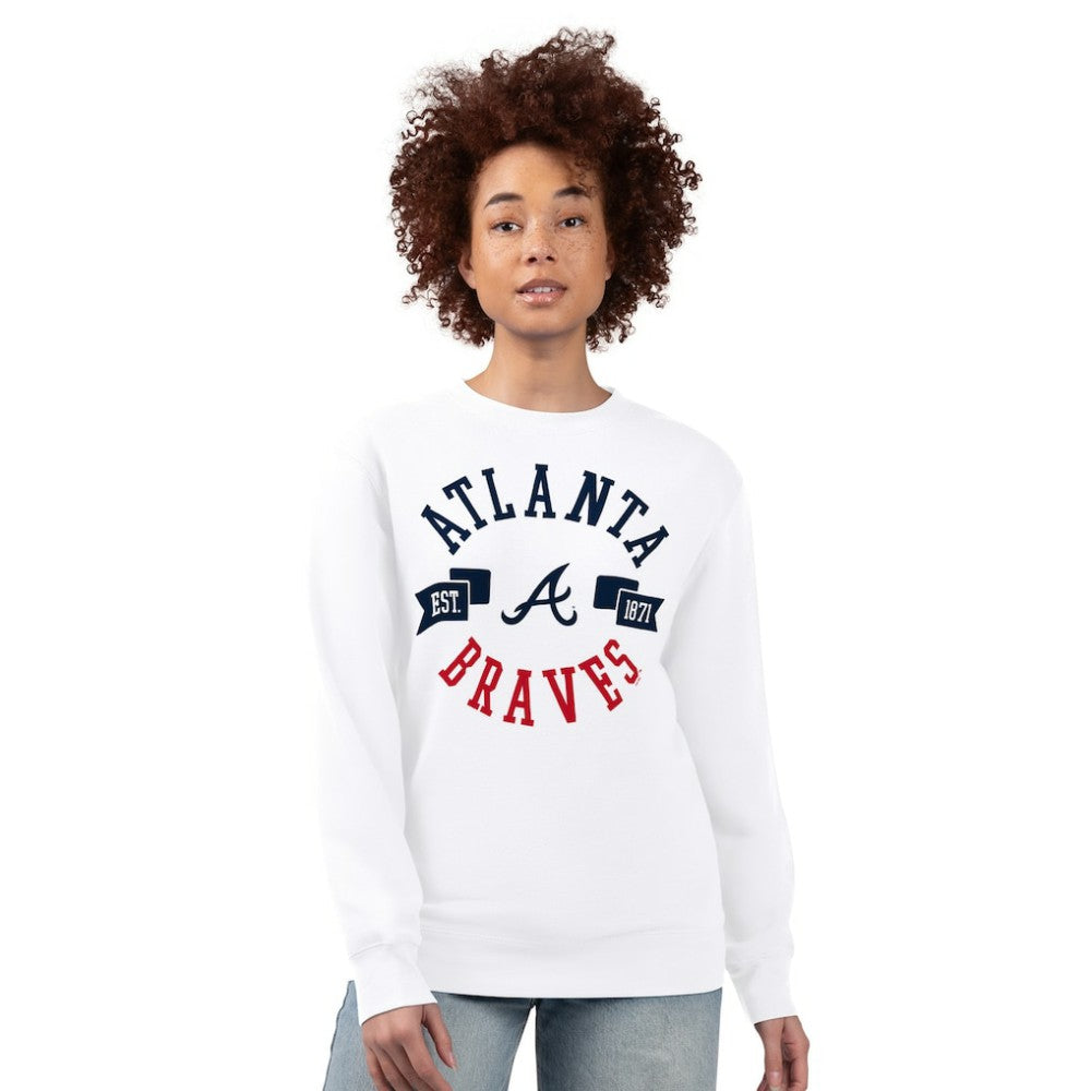Atlanta Braves G-III 4Her by Carl Banks Women's Team Logo Fleece Pullover Sweatshirt Sale