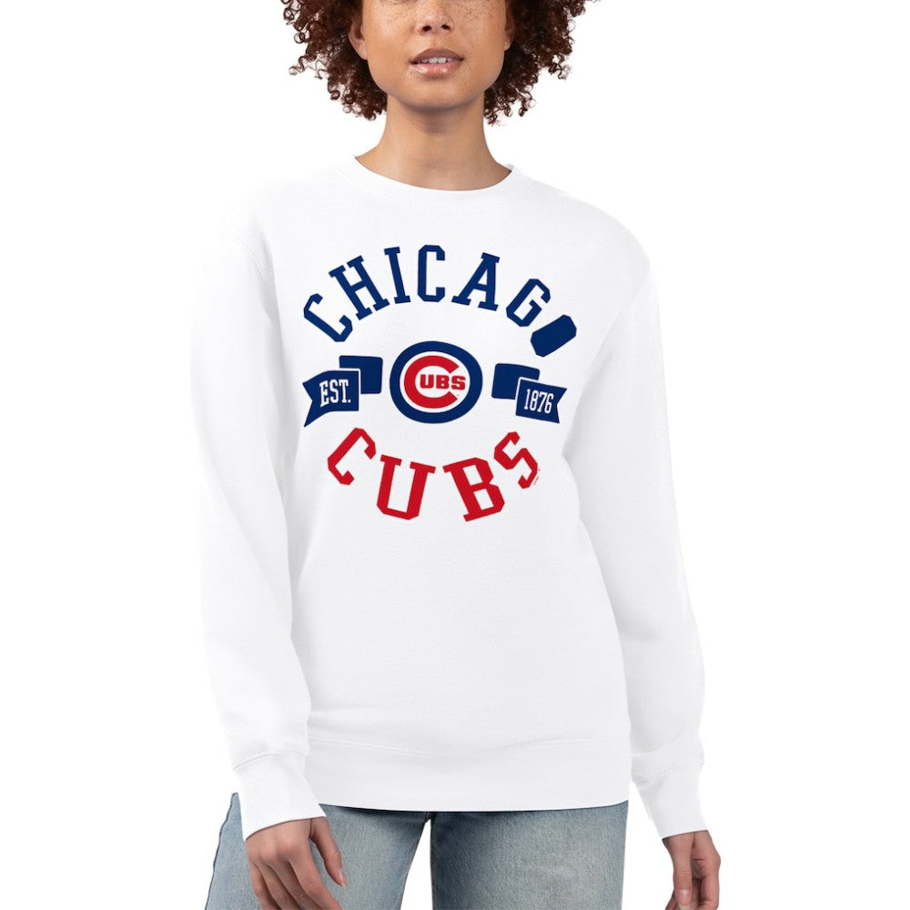 Chicago Cubs G-III 4Her by Carl Banks Women's Team Logo Fleece Pullover Sweatshirt Outlet