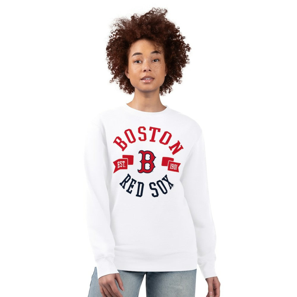 Boston Red Sox G-III 4Her by Carl Banks Women's Team Logo Fleece Pullover Sweatshirt for sale