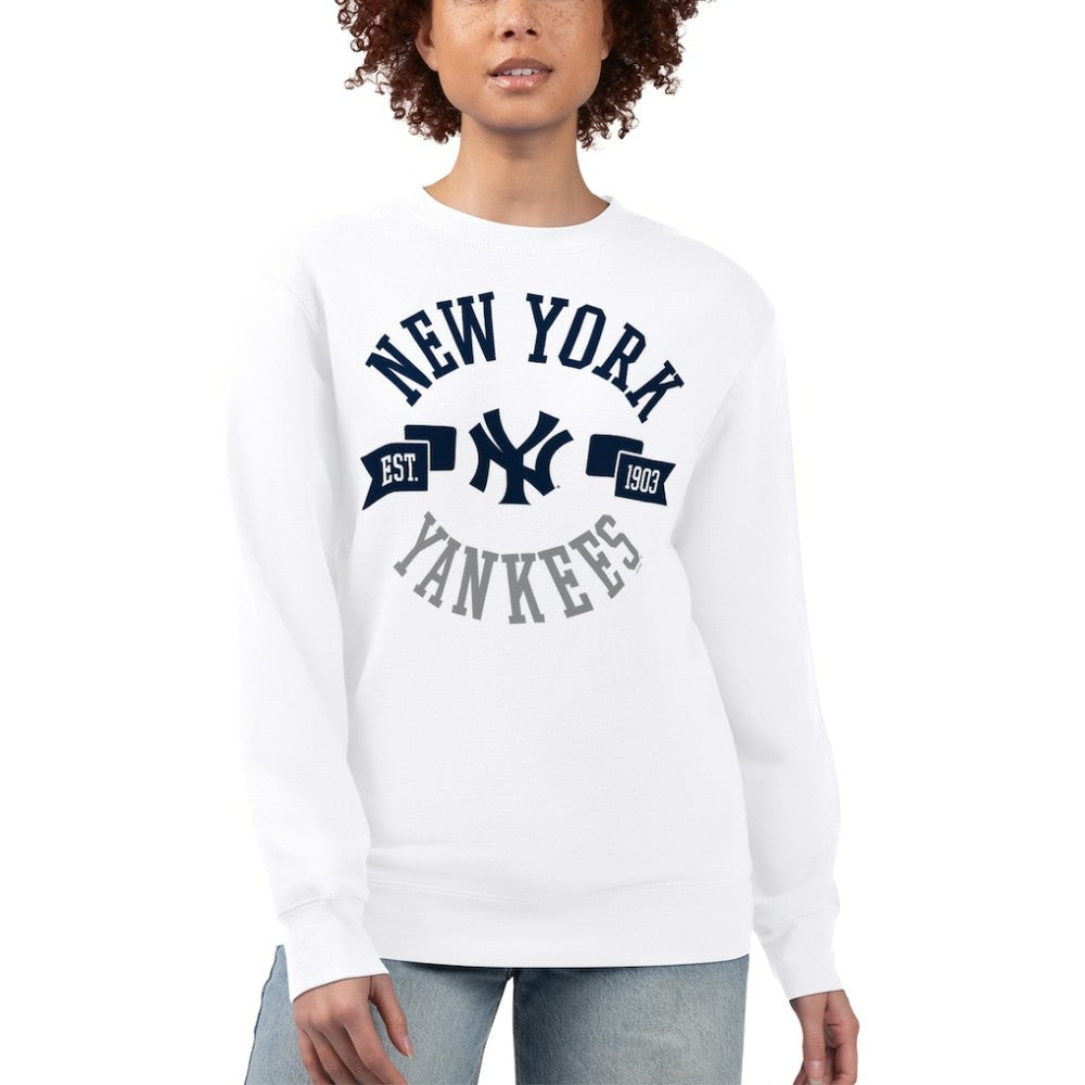 New York Yankees G-III 4Her by Carl Banks Women's Team Logo Fleece Pullover Sweatshirt Discount