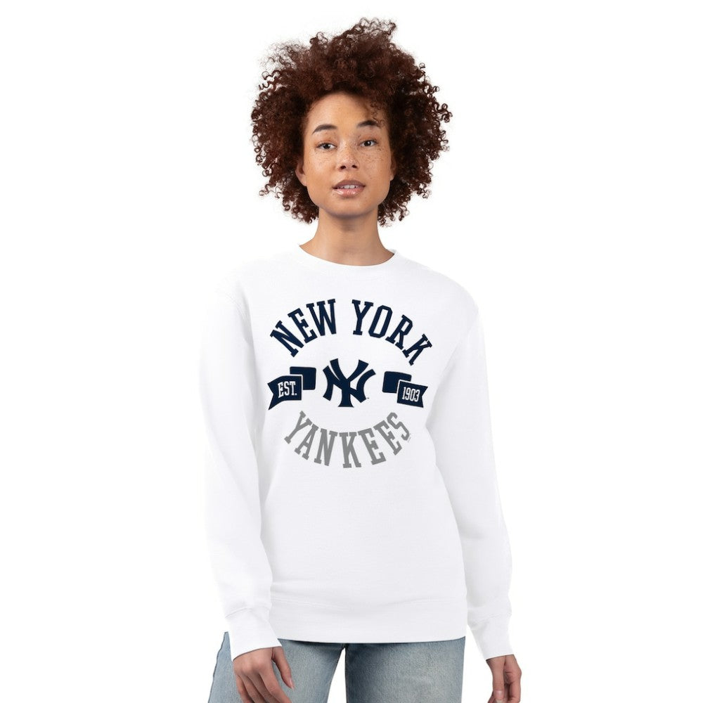 New York Yankees G-III 4Her by Carl Banks Women's Team Logo Fleece Pullover Sweatshirt Discount