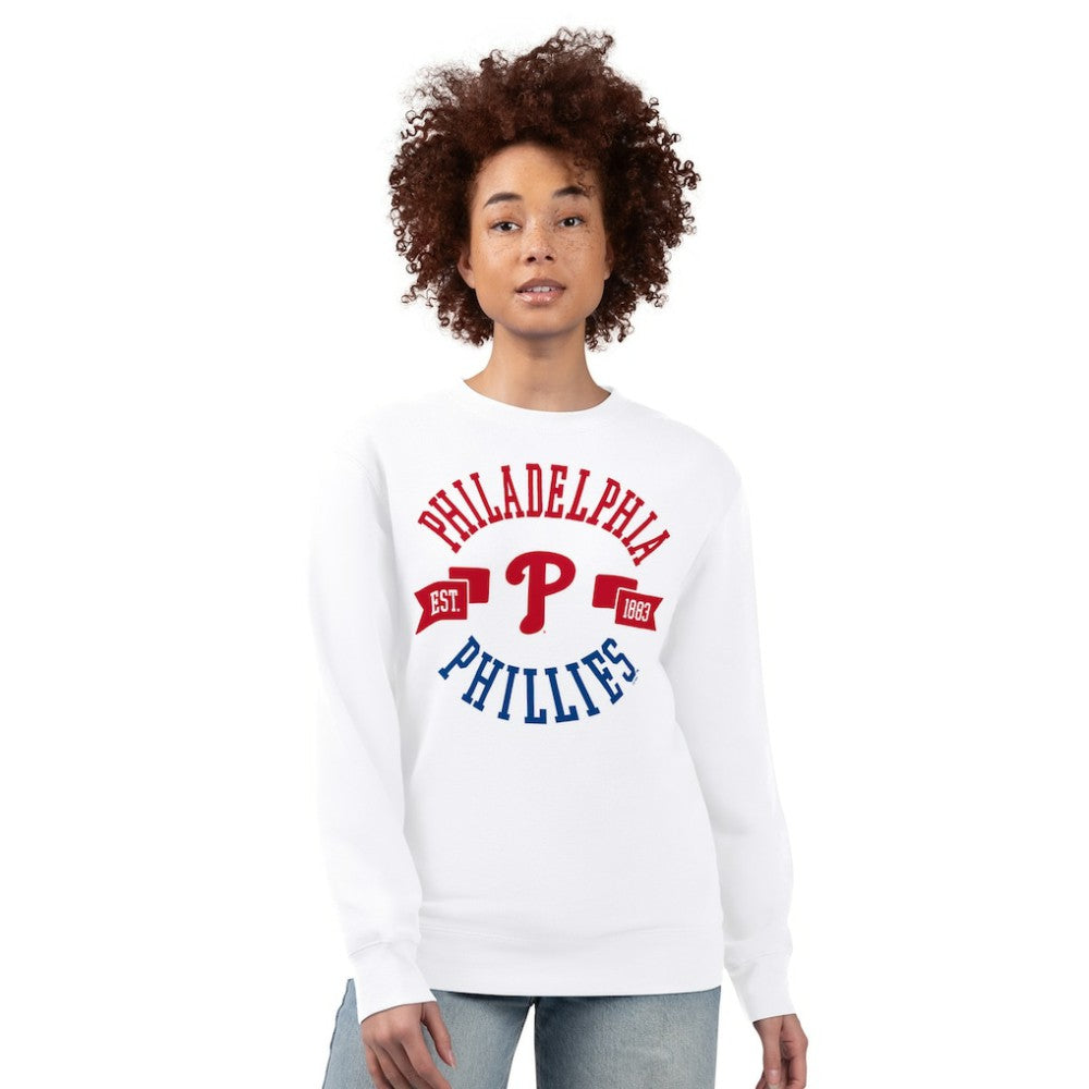 Philadelphia Phillies G-III 4Her by Carl Banks Women's Team Logo Fleece Pullover Sweatshirt Discount