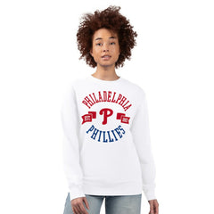 Philadelphia Phillies G-III 4Her by Carl Banks Women's Team Logo Fleece Pullover Sweatshirt Discount