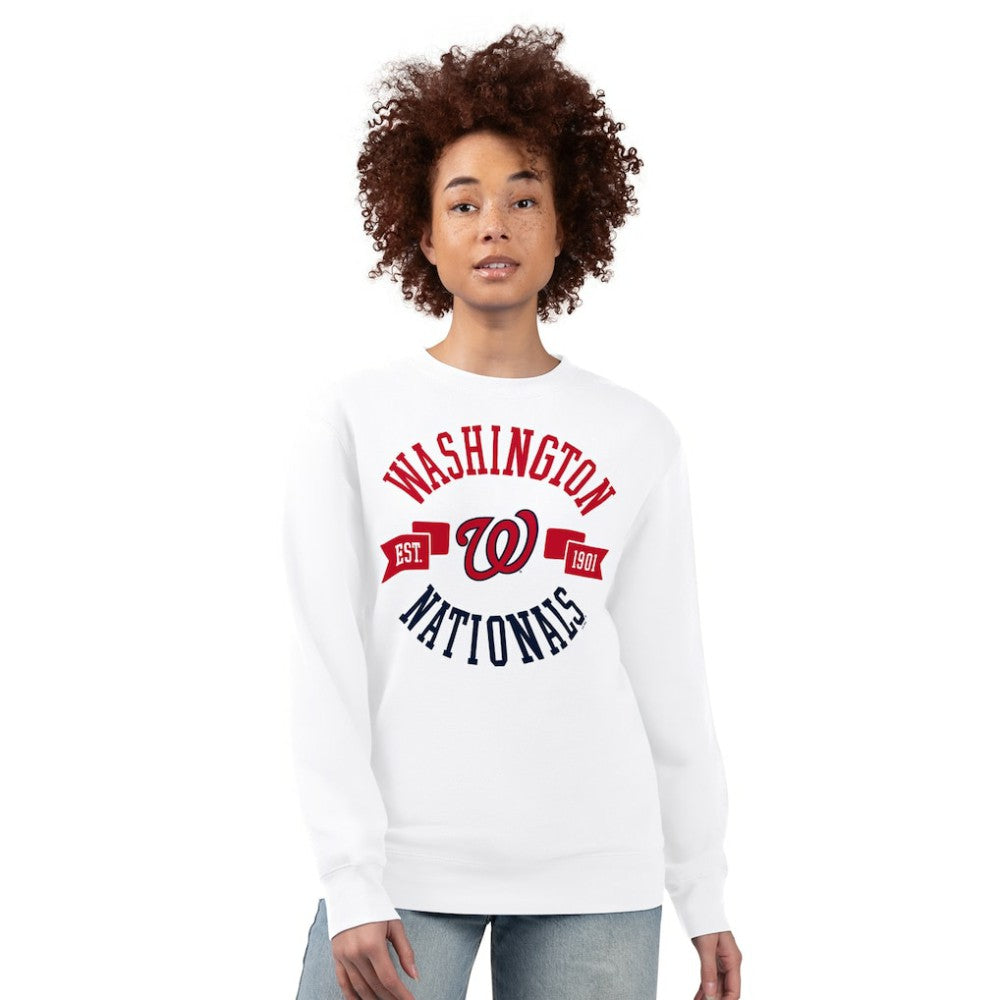 Washington Nationals G-III 4Her by Carl Banks Women's Team Logo Fleece Pullover Sweatshirt Sale