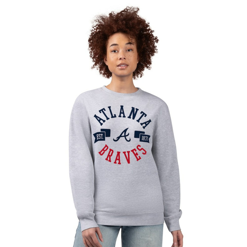 Atlanta Braves G-III 4Her by Carl Banks Women's Team Logo Fleece Pullover Sweatshirt for sale