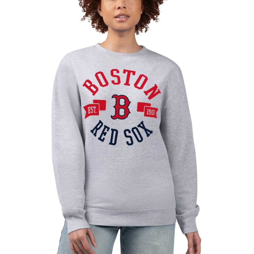 Boston Red Sox G-III 4Her by Carl Banks Women's Team Logo Fleece Pullover Sweatshirt Outlet