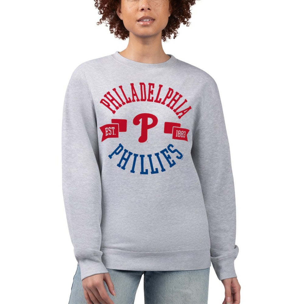 Philadelphia Phillies G-III 4Her by Carl Banks Women's Team Logo Fleece Pullover Sweatshirt Near Me