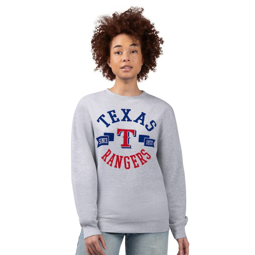 Texas Rangers G-III 4Her by Carl Banks Women's Team Logo Fleece Pullover Sweatshirt Outlet