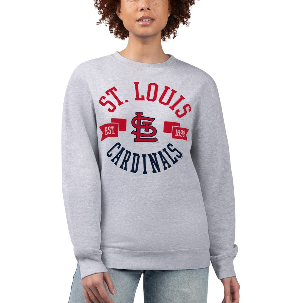 St. Louis Cardinals G-III 4Her by Carl Banks Women's Team Logo Fleece Pullover Sweatshirt Outlet