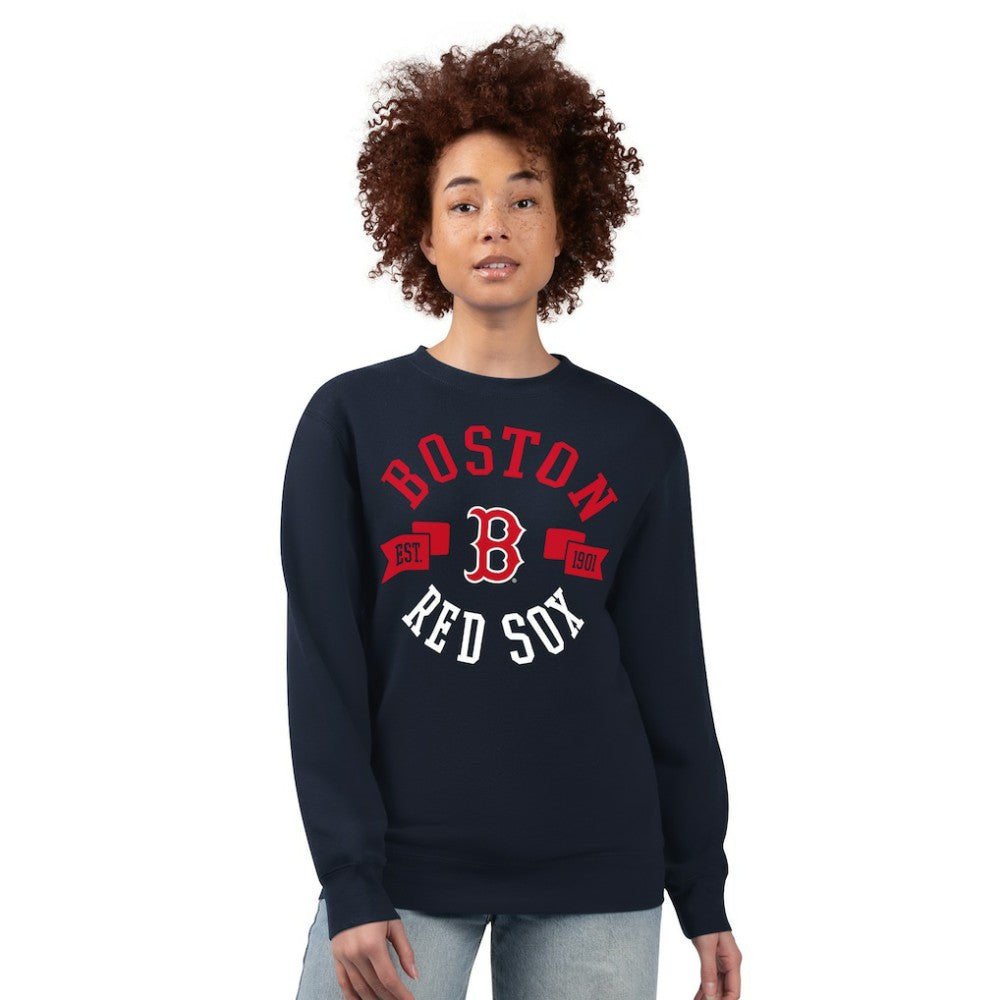 Boston Red Sox G-III 4Her by Carl Banks Women's Team Logo Fleece Pullover Sweatshirt Outlet