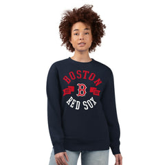Boston Red Sox G-III 4Her by Carl Banks Women's Team Logo Fleece Pullover Sweatshirt Outlet