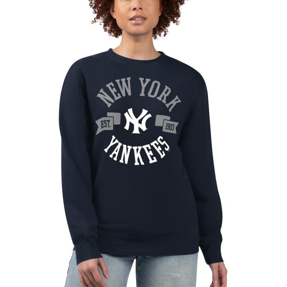 New York Yankees G-III 4Her by Carl Banks Women's Team Logo Fleece Pullover Sweatshirt Near Me